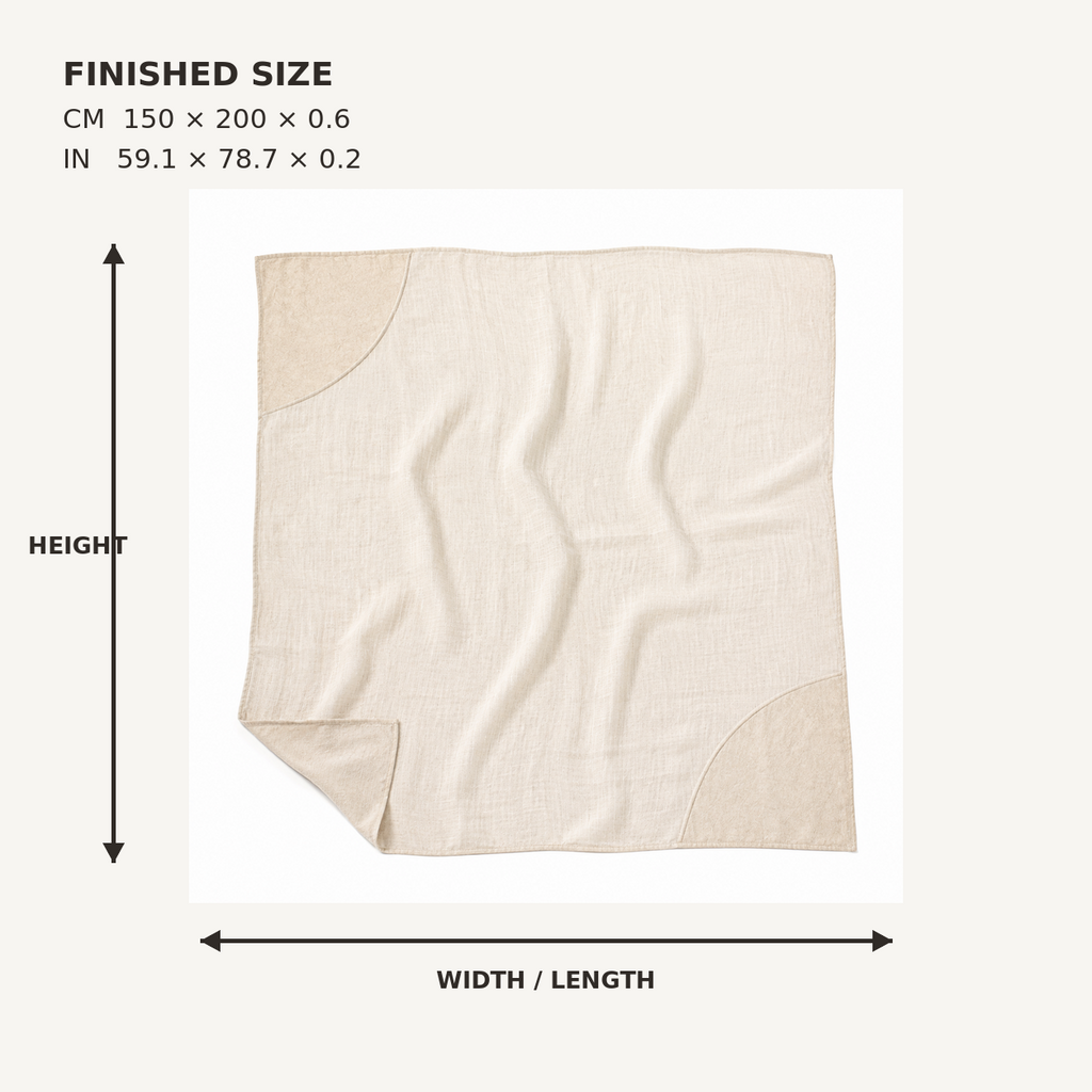 CrescentWeave Layered Linen Throw