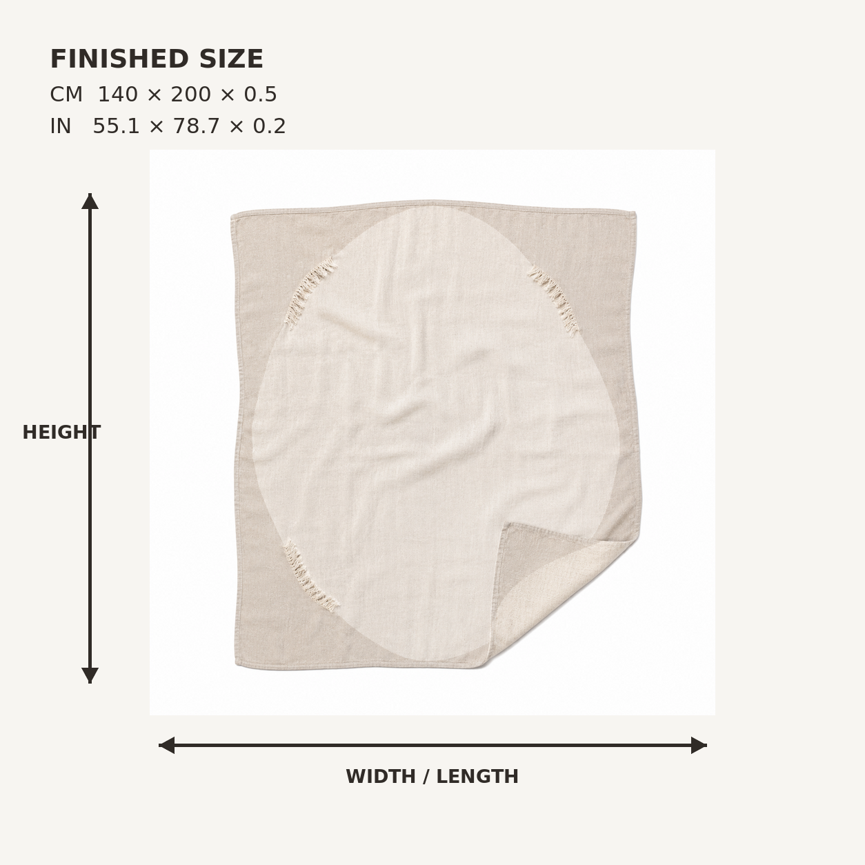 HaloFringe Reversible Linen Throw