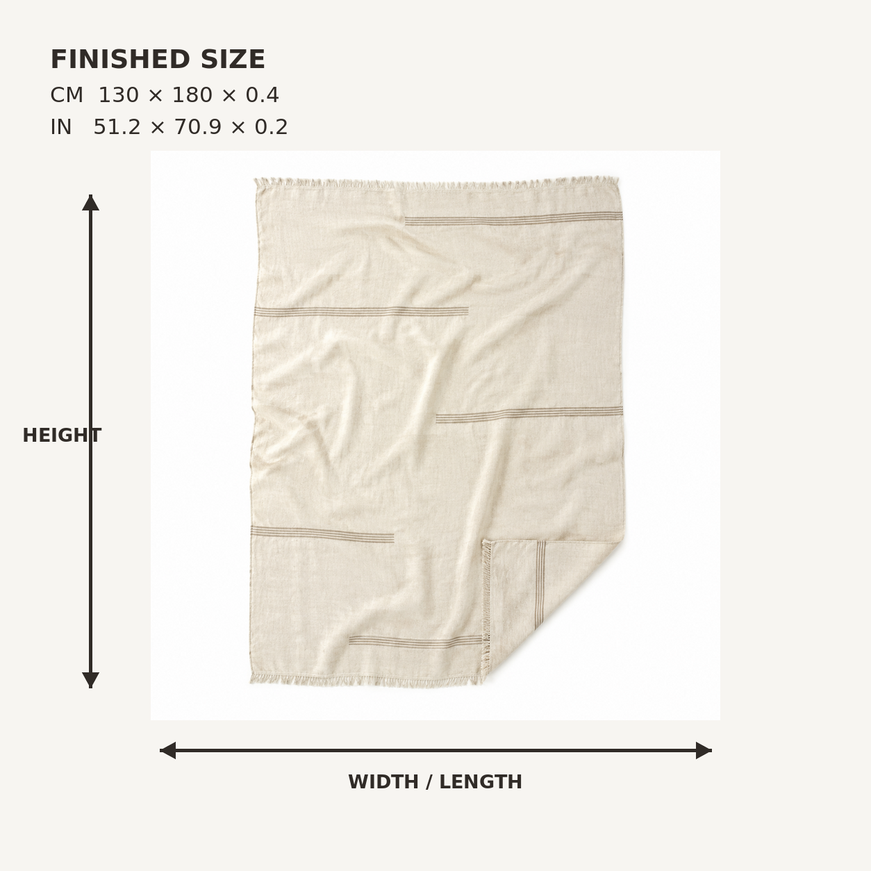 RiftStripe Offset-Band Linen Throw
