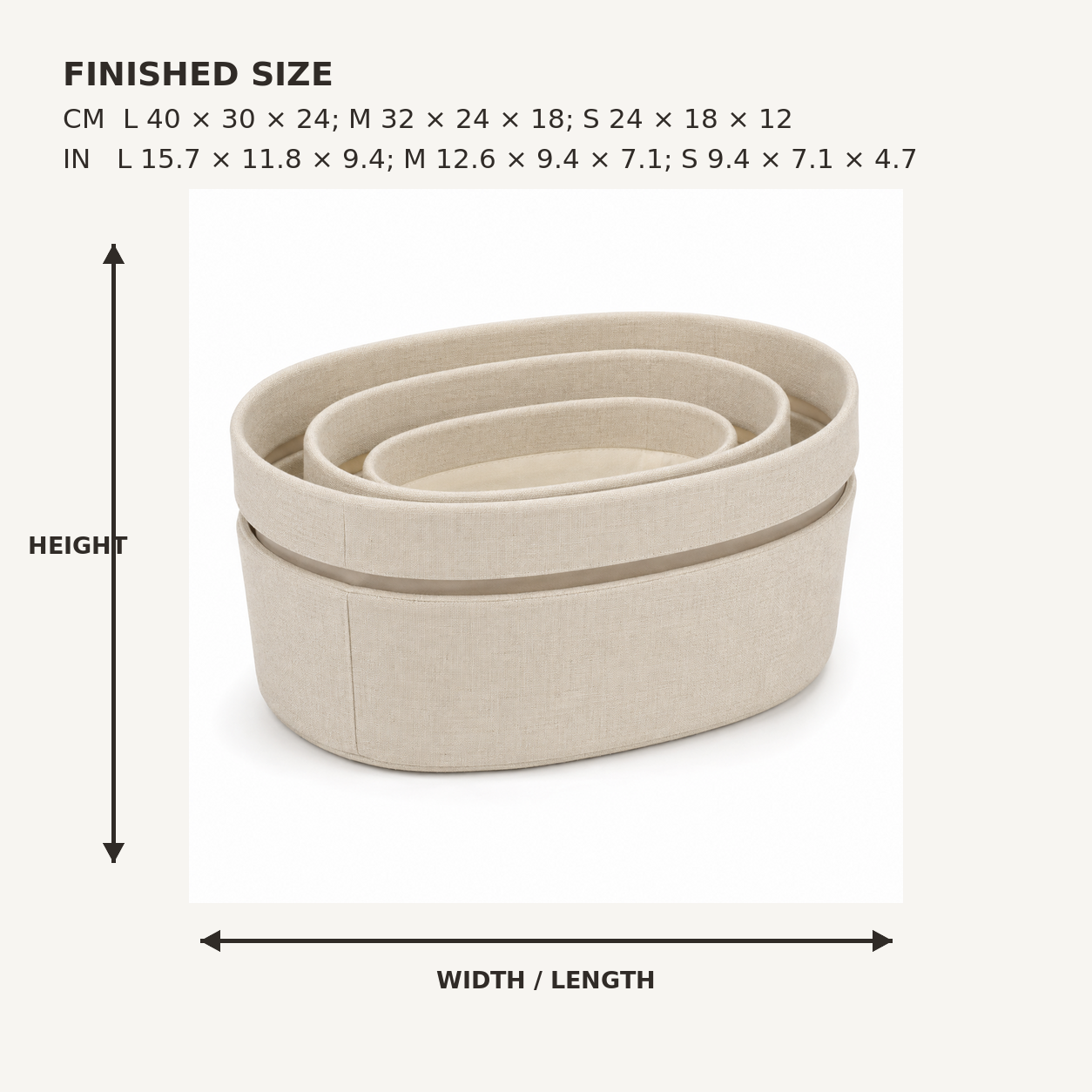 HaloNest Nested Storage Basket Set