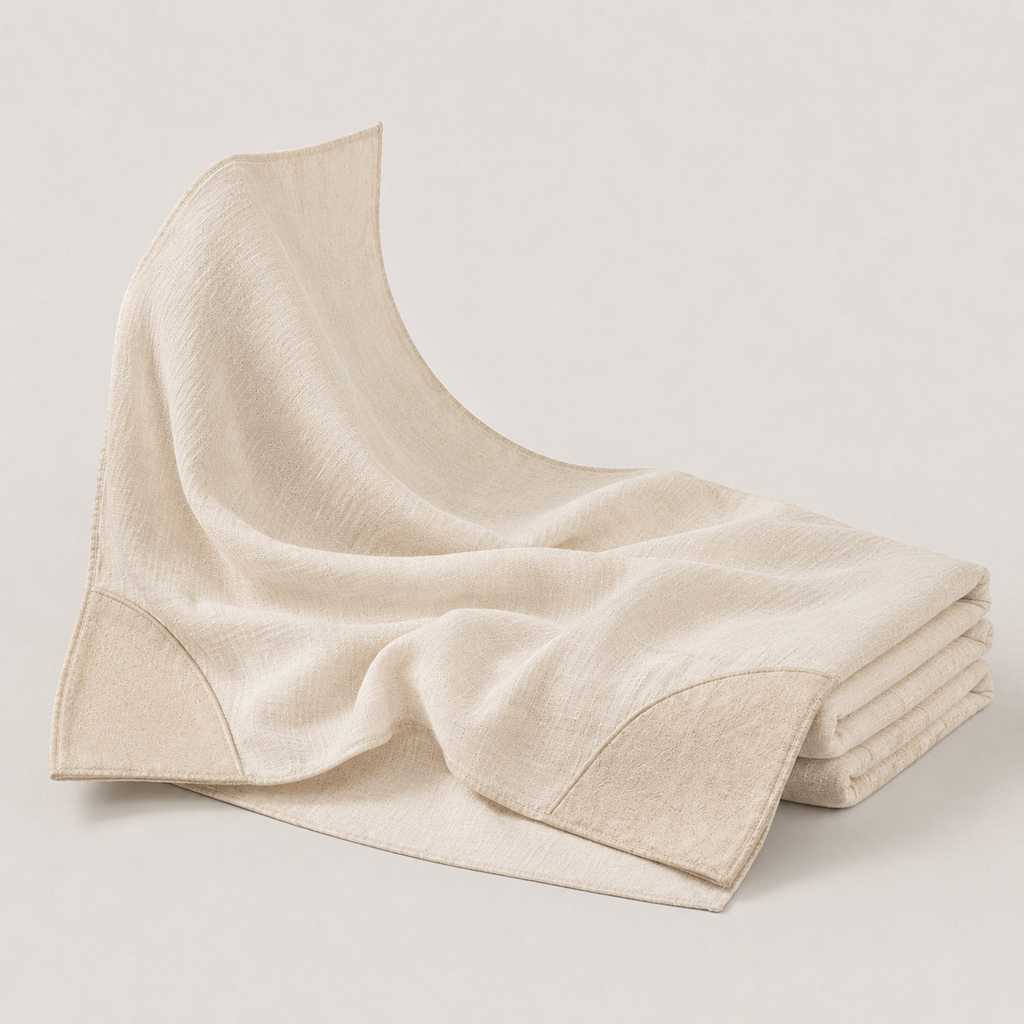 CrescentWeave Layered Linen Throw