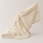RiftStripe Offset-Band Linen Throw
