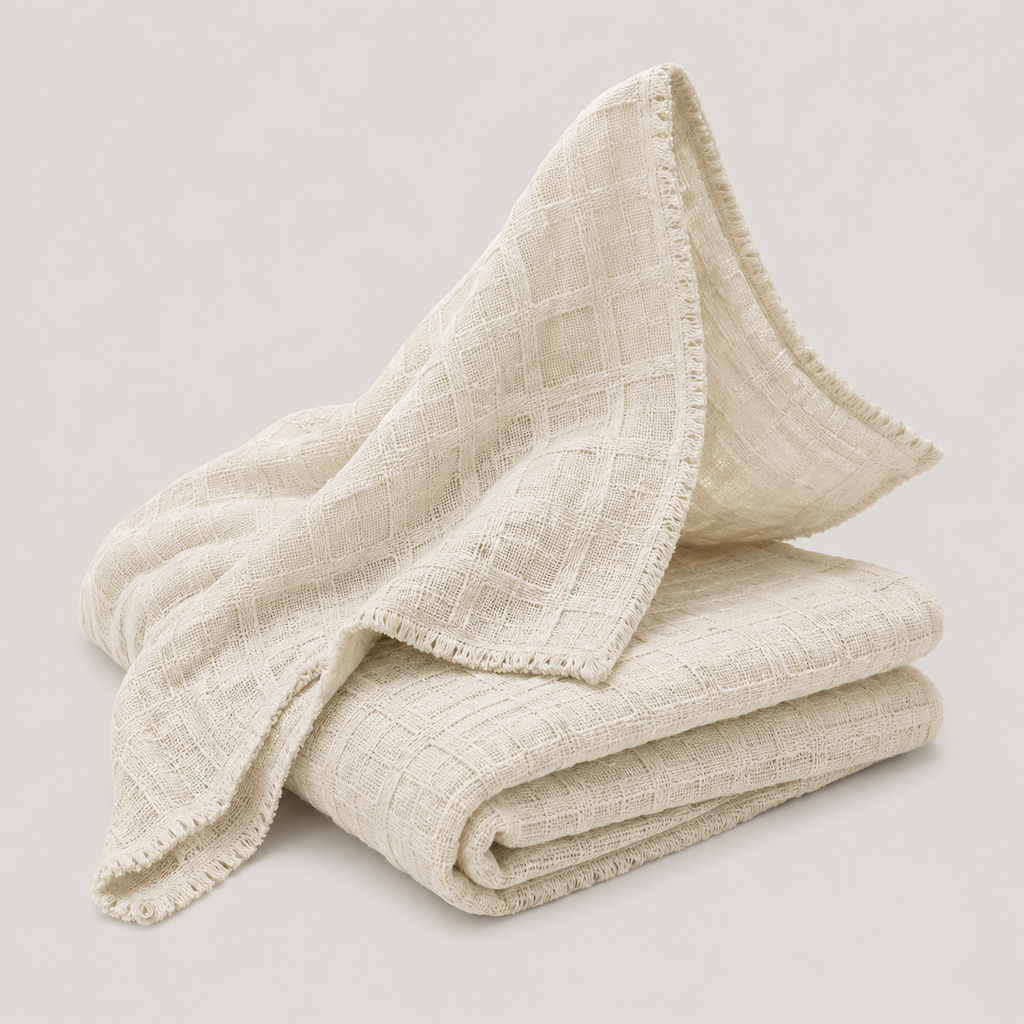 TideGrid Open-Cell Linen Throw