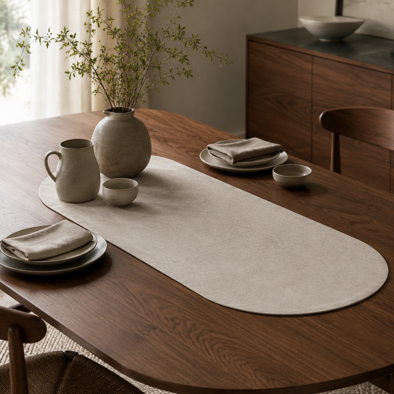 OrbitSpill Oval-End Table Runner