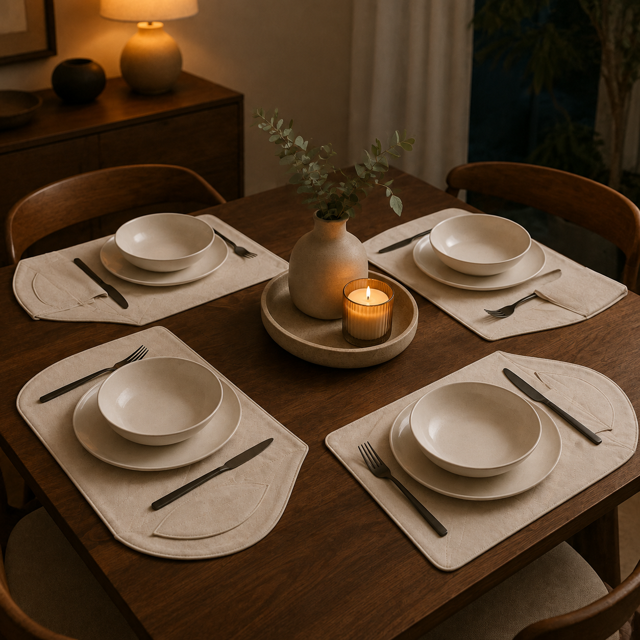PivotLeaf Reversible Dining Textile Set