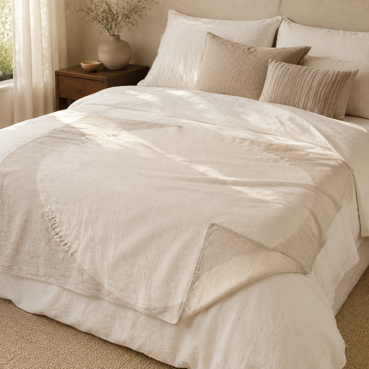 HaloFringe Reversible Linen Throw