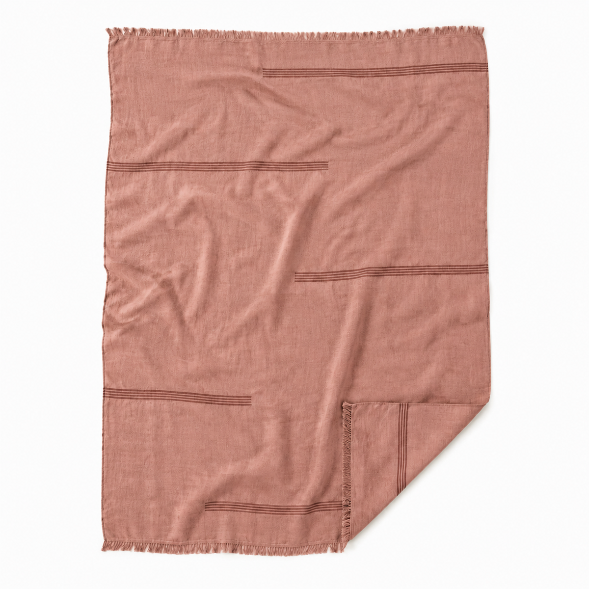 RiftStripe Offset-Band Linen Throw